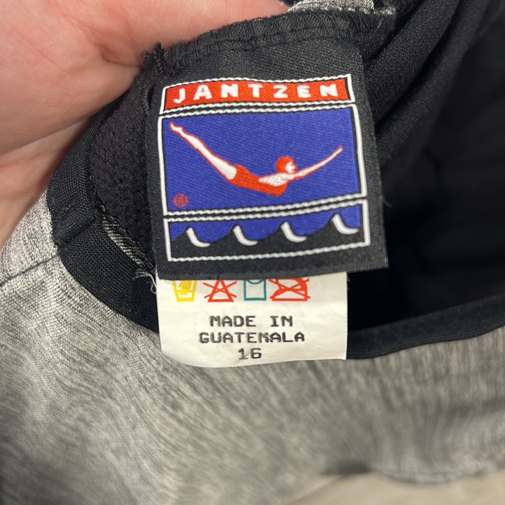 Jantzen Vintage Athletic Romper Pockets Black Grey Size 16 - Picture 5 of 8